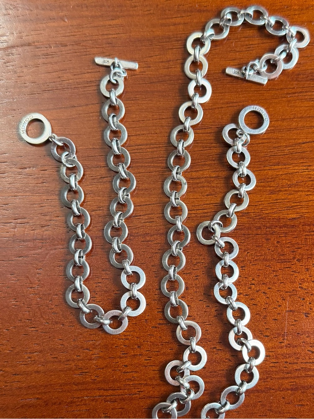 Coach Vintage Necklace & Bracelet Toggle Set – 925 Sterling Silver